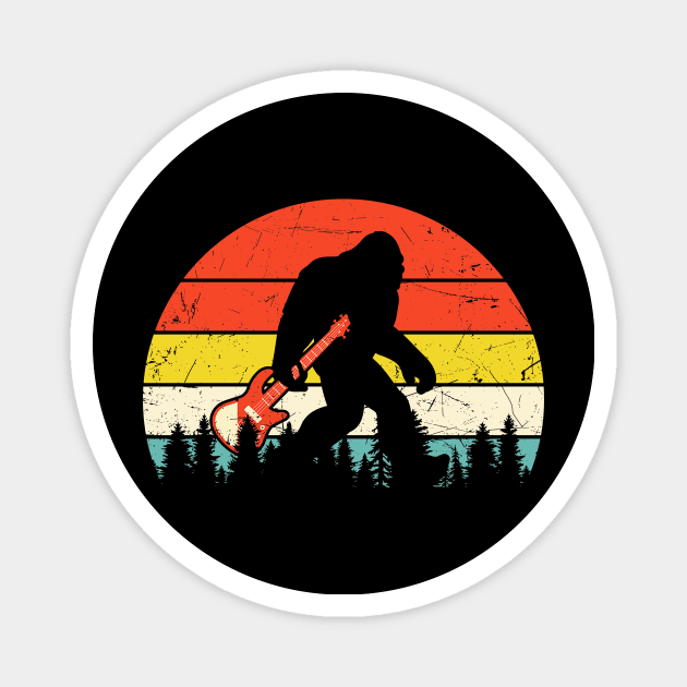 Bigfoot Bass Guitar Bass Player Bassist Music Guitarist Magnet by wfmacawrub